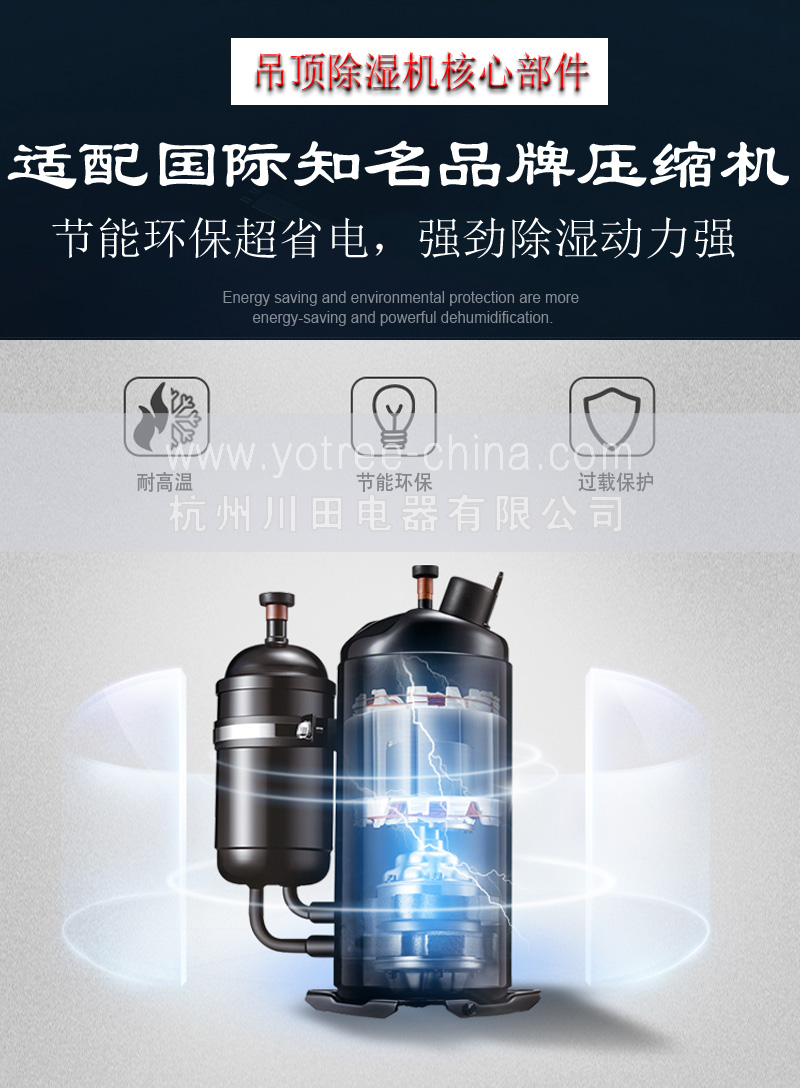 9、YCD系列吊頂除濕機(jī)  精選品牌壓縮機(jī).jpg